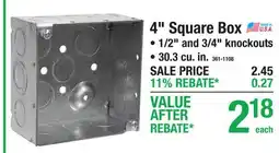 Menards 4 Square Box offer