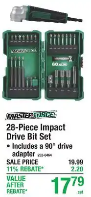 Menards 28-Piece Impact Drive Bit Set offer