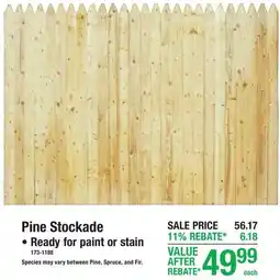 Menards Pine Stockade offer