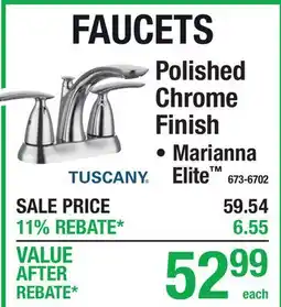 Menards Tuscany Polished Chrome Finish FAUCETS offer