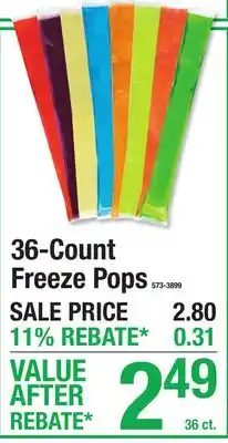 Menards 36-Count Freeze Pops offer