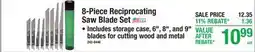 Menards 8-Piece Reciprocating Saw Blade Set offer