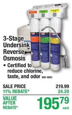 Menards 3-Stage Undersink Reverse Osmosis offer