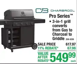 Menards Charbroil Pro Series offer
