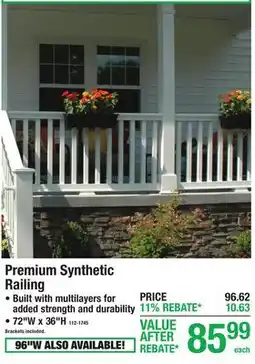 Menards Premium Synthetic Railing offer