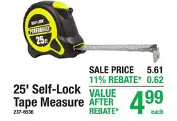 Menards Performax 25' Self-Lock Tape Measure offer