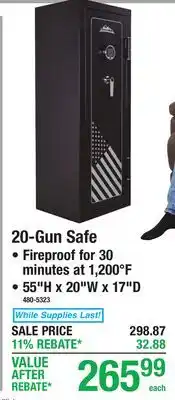 Menards 20-Gun Safe offer