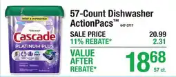 Menards 57-Count Dishwasher ActionPacs offer