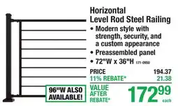 Menards Horizontal Level Rod Steel Railing offer