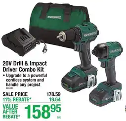 Menards 20V Drill & Impact Driver Combo Kit offer