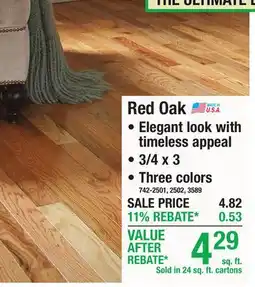 Menards Red Oak SOLID HARDWOOD FLOORING offer