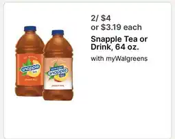 Walgreens Snapple Tea or Drink offer