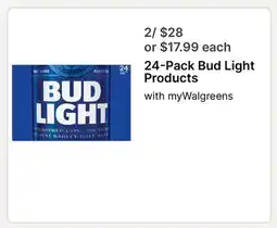 Walgreens 24-Pack Bud Light Products offer