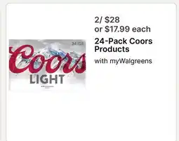 Walgreens 24-Pack Coors Products offer