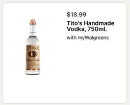 Walgreens Tito's Handmade Vodka offer