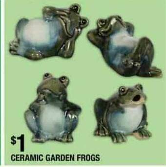 Dollar Tree Ceramic Garden Frogs offer