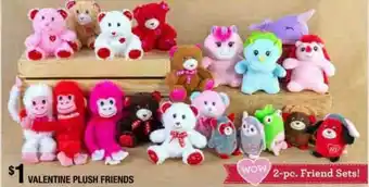 Dollar Tree Valentine Plus Friends 2-pc Friend Sets! offer