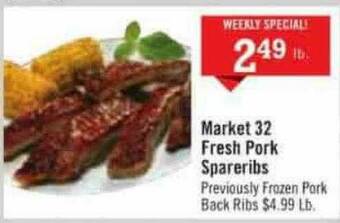 Price Chopper Market 32 Fresh Pork Spareribs offer
