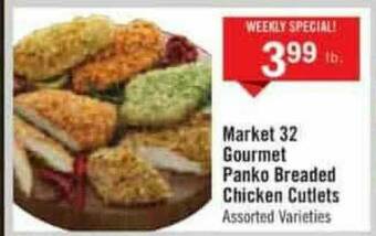 Price Chopper Market 32 Gourmet Panko Breaded Chicken Cutlets offer
