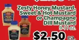Living Fresh Market Zesty Honey Mustard, Sweet & Hot Mustard or Champagne Dill Mustard offer