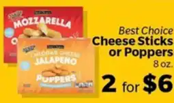 Living Fresh Market Best Choice Cheese Sticks or Poppers offer