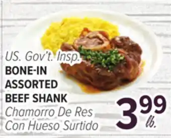 Cermak Fresh Market U.S. Gov't Insp. BONE-IN ASSORTED BEEF SHANK offer