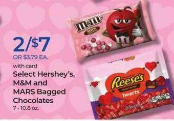 Rite Aid Select Hershey's M&m And Mars Bagged Chocolates offer