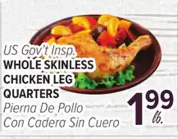 Cermak Fresh Market US Gov't Insp. WHOLE SKINLESS CHICKEN LEG QUARTERS offer