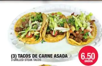 Carnicerias Jimenez (3) TACOS DE CARNE ASADA offer