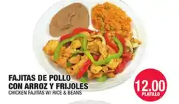 Carnicerias Jimenez FAJITAS DE POLLO CON ARROZ Y FRIJOLAS offer