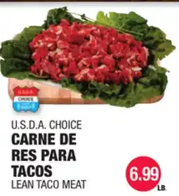Carnicerias Jimenez U.S.D.A. CHOICE CARNE DE RES PARA TACOS offer