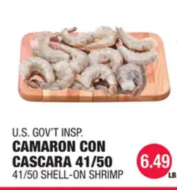 Carnicerias Jimenez U.S. GOV'T INSPI CAMARON CON CASCARA 41/50 offer