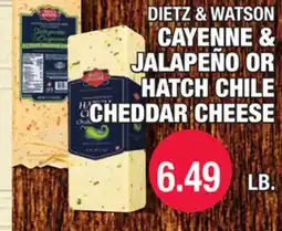Carnicerias Jimenez DIETZ & WATSON CAYENNE & JALAPEÑO OR HATCH CHILE CHEDDAR CHEESE offer