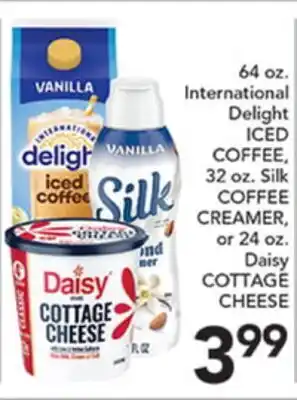 Pete's Fresh Market 64 oz. International Delight ICED COFFEE, 32 oz. Silk COFFEE CREAMER, or 24 oz. Daisy COTTAGE CHEESE offer