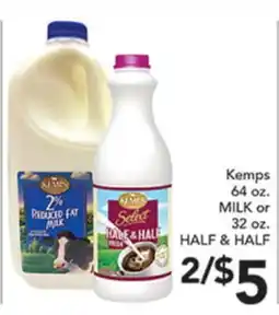 Pete's Fresh Market Kemps 64 oz. MILK or 32 oz. HALF & HALF offer