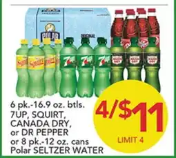 Pete's Fresh Market 7UP, SQUIRT, CANADA DRY, or DR PEPPER or 8 pk.-12 oz. cans Polar SELTZER WATER offer