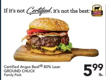 Pete's Fresh Market Certified Angus Beef 80% Lean GROUND CHUCK offer