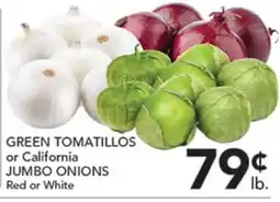 Pete's Fresh Market GREEN TOMATILLOS or California JUMBO ONIONS offer