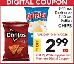 Pete's Fresh Market 9-11 oz. Doritos or 7-10 oz. Ruffles CHIPS offer