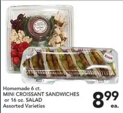 Pete's Fresh Market Homemade 6 ct. MINI CROISSANT SANDWICHES or 16 oz. SALAD offer