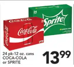 Pete's Fresh Market 24 pk-12 oz. cans COCA-COLA or SPRITE offer