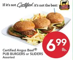 Pete's Fresh Market Certified Angus Beef PUB BURGERS or SLIDERS offer