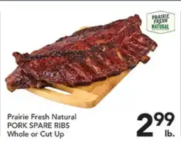 Pete's Fresh Market Prairie Fresh Natural PORK SPARE RIBS offer