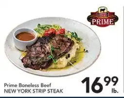 Pete's Fresh Market Prime Boneless Beef NEW YORK STRIP STEAK offer