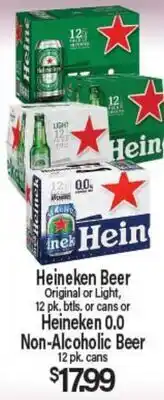Angelo Caputo's Fresh Market Heineken Beer Original or Light, 12 pk, btls. or cans or Heineken 0.0 Non-Alcoholic Beer offer