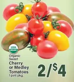 Angelo Caputo's Fresh Market Organic Sweet Cherry or Medley Tomatoes offer