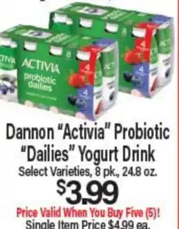 Angelo Caputo's Fresh Market Dannon Activia Probiotic Dailies Yogurt Drink offer