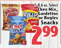 Eurofresh Market 7=8.6 oz. Select Chex Mix, Gardettos or Bugles Snacks offer