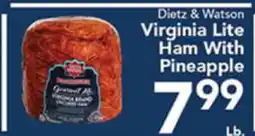 Eurofresh Market Dietz & Watson Virginia Lite Ham With Pineapple offer