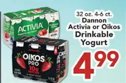 Eurofresh Market Dannon Activia or Oikos Drinkable Yogurt offer